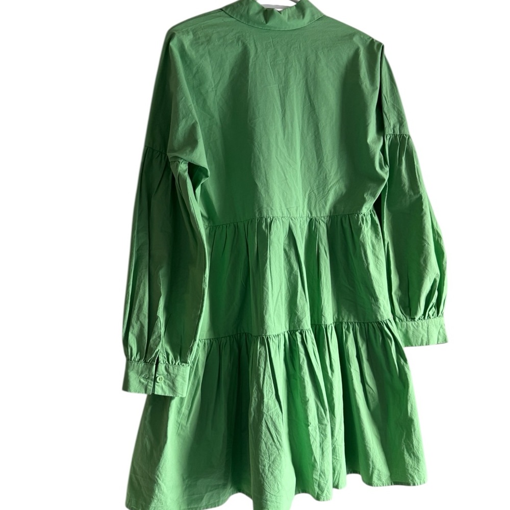 Oak + Fort pistachio Green Tiered mini Dress, Size Small, NWOTS - Picture 5 of 9